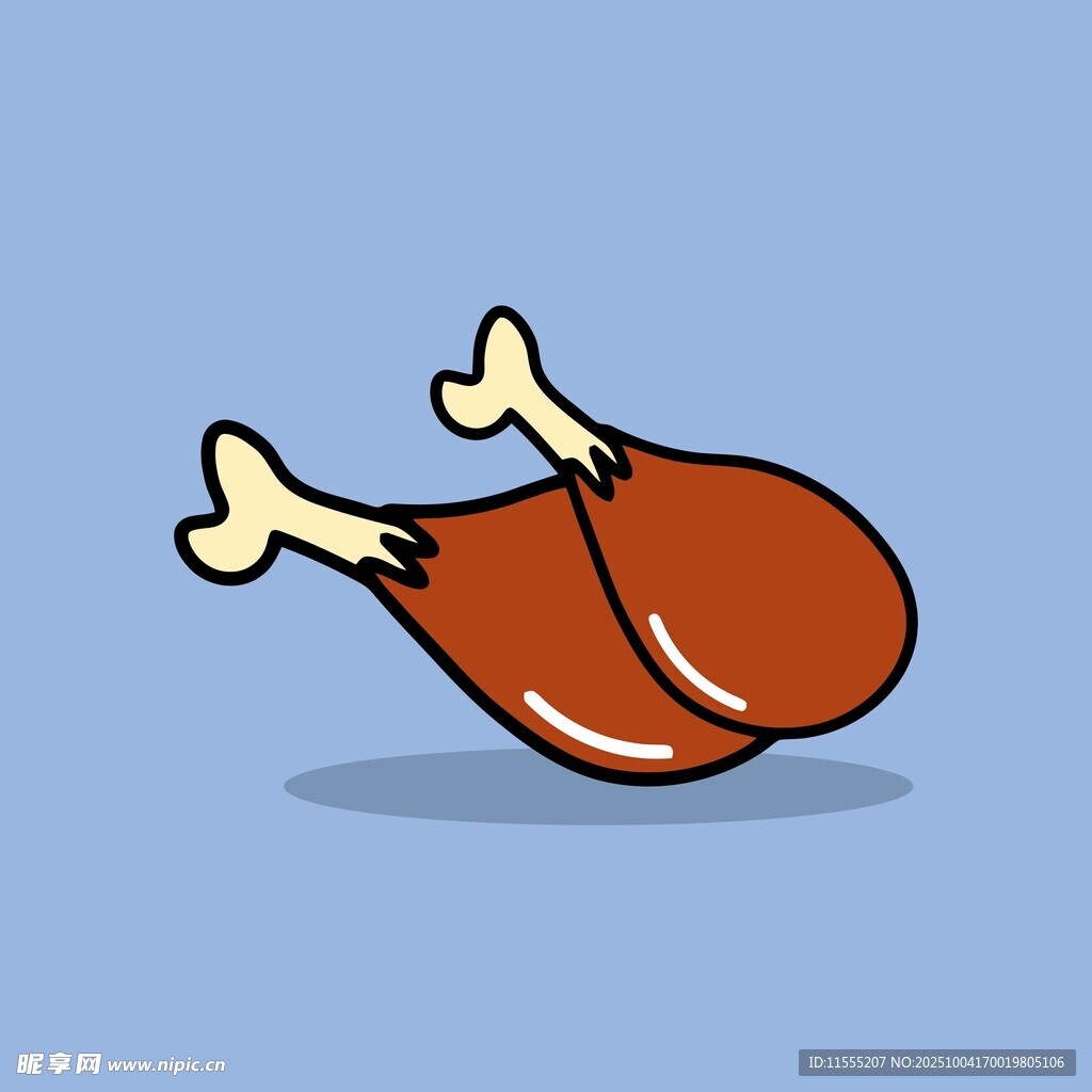 卡通风格的美味炸鸡腿