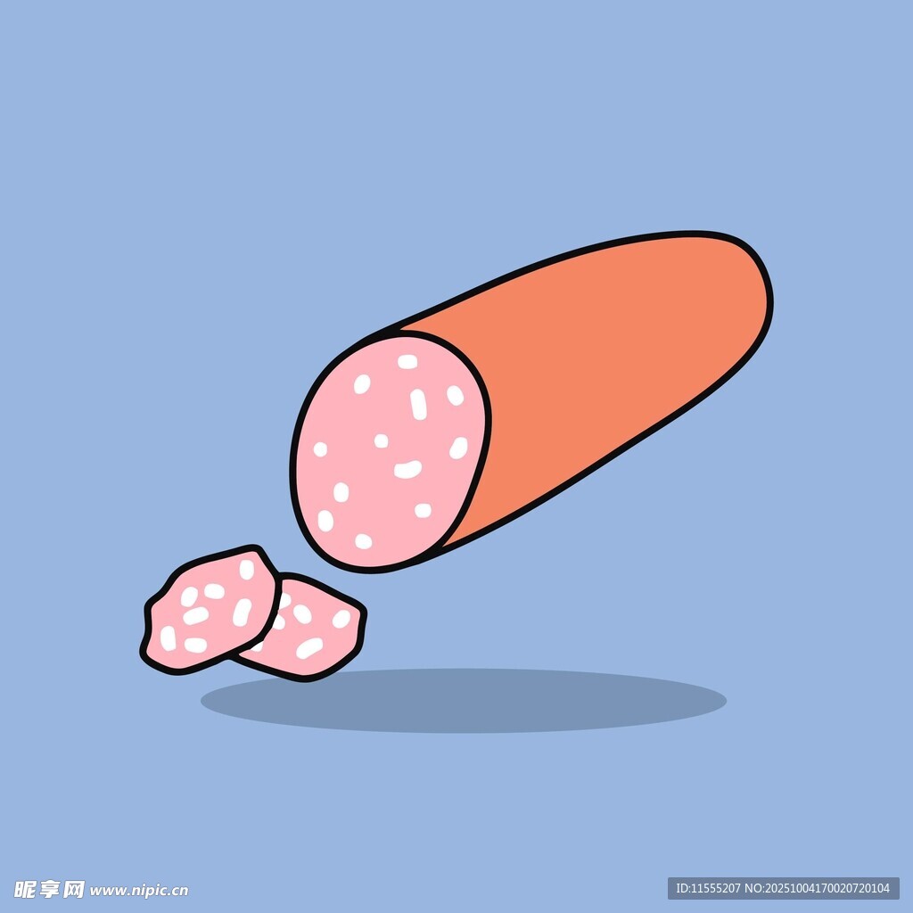 切片香肠插画