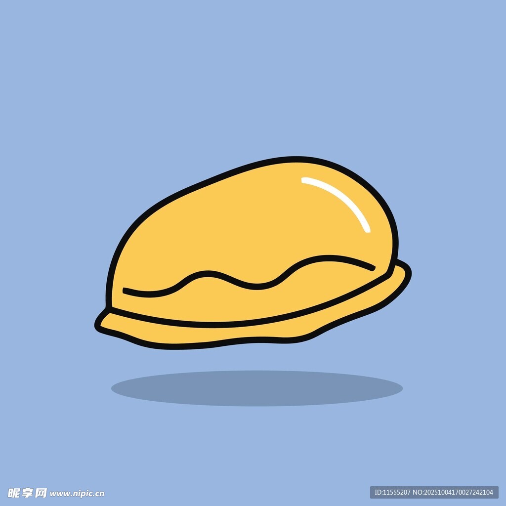 卡通风格的黄色贝壳