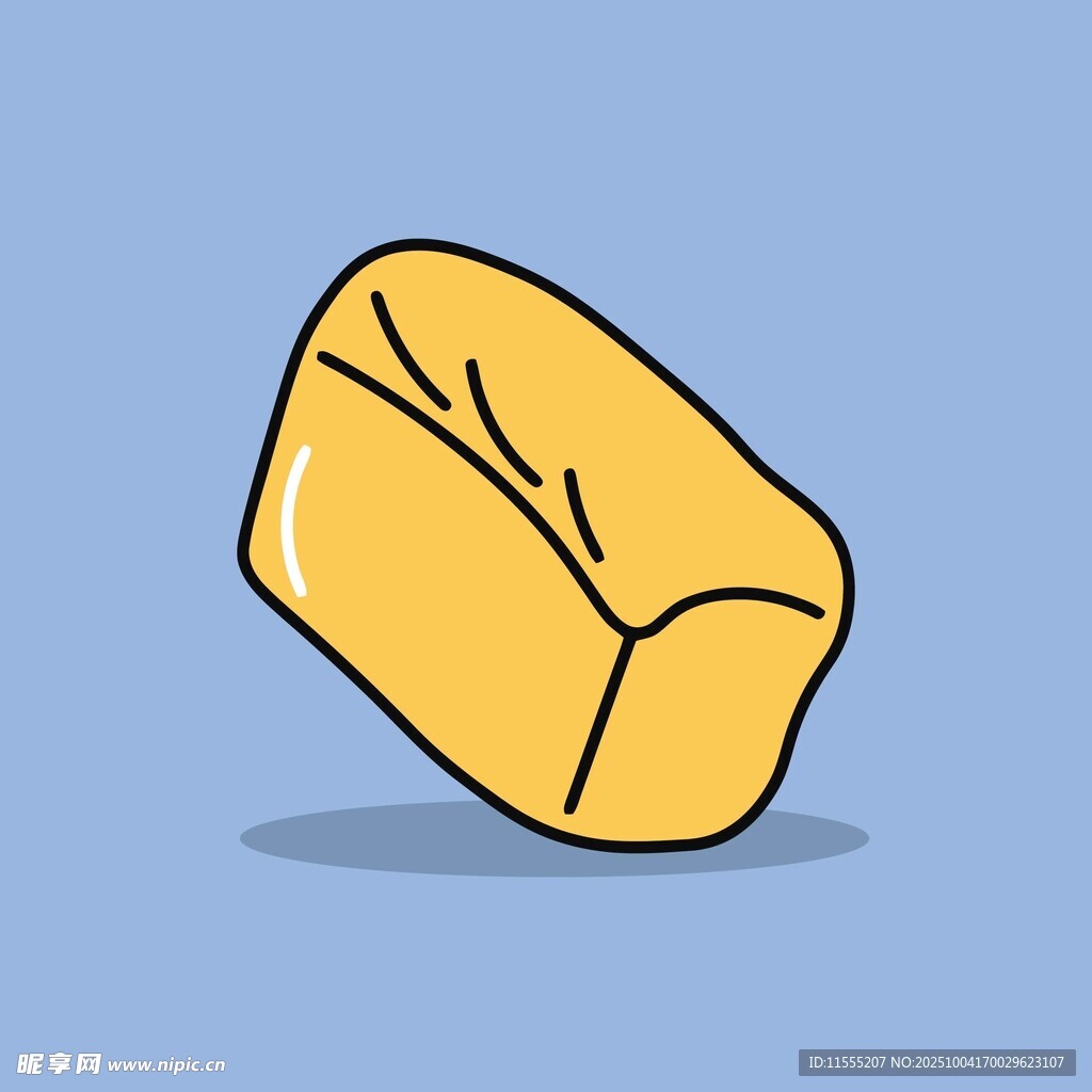 卡通风格的黄色块状物体