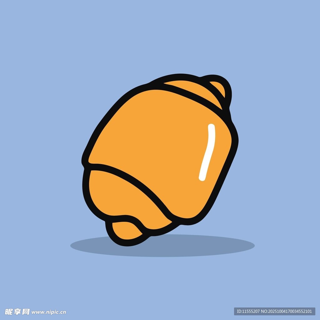 卡通风格的美味牛角面包