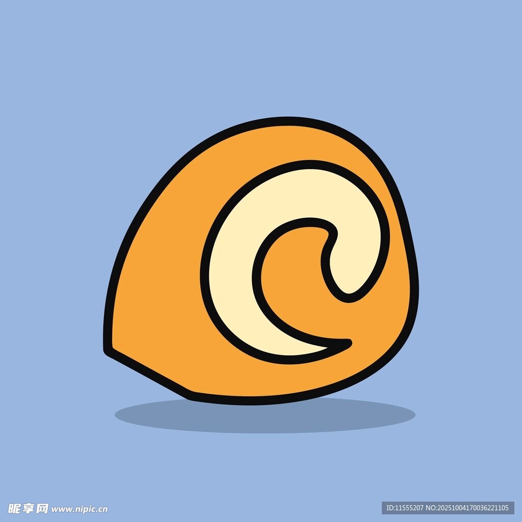 卡通风格的螺旋贝壳图案