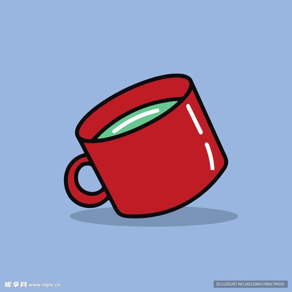 倾斜的红色杯子