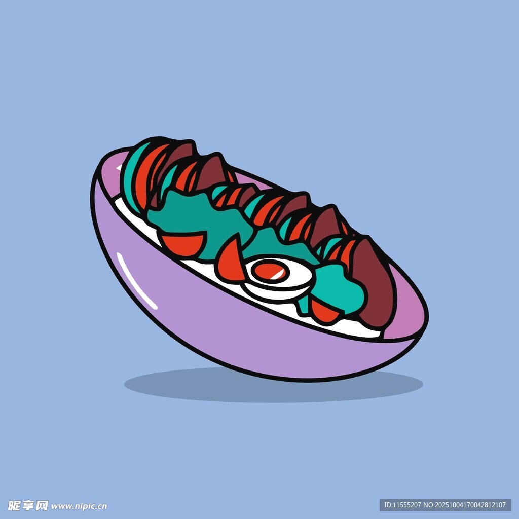 卡通风格美味寿司插画