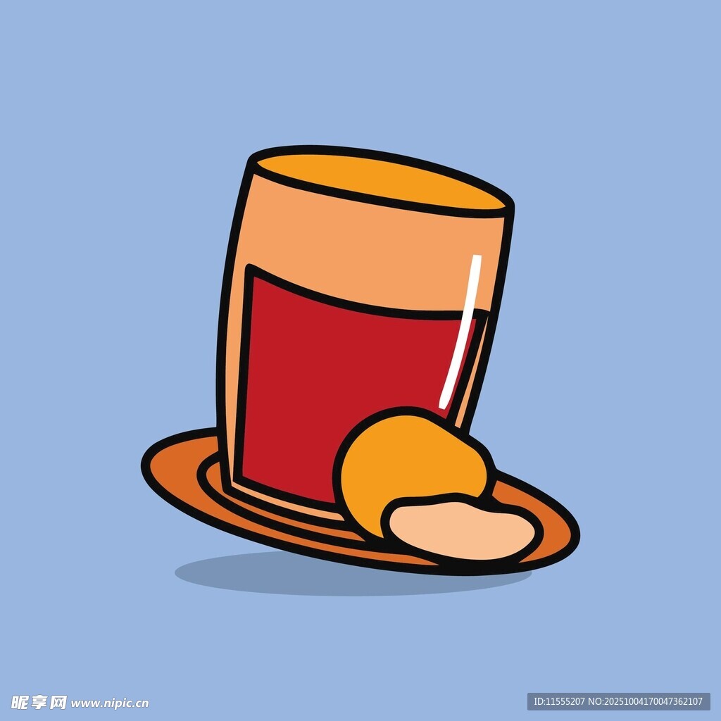 卡通风格的饮品与点心