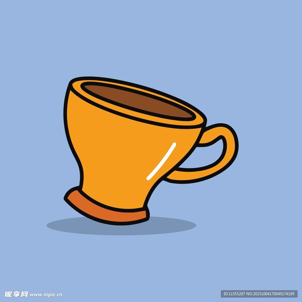 橙色卡通咖啡杯