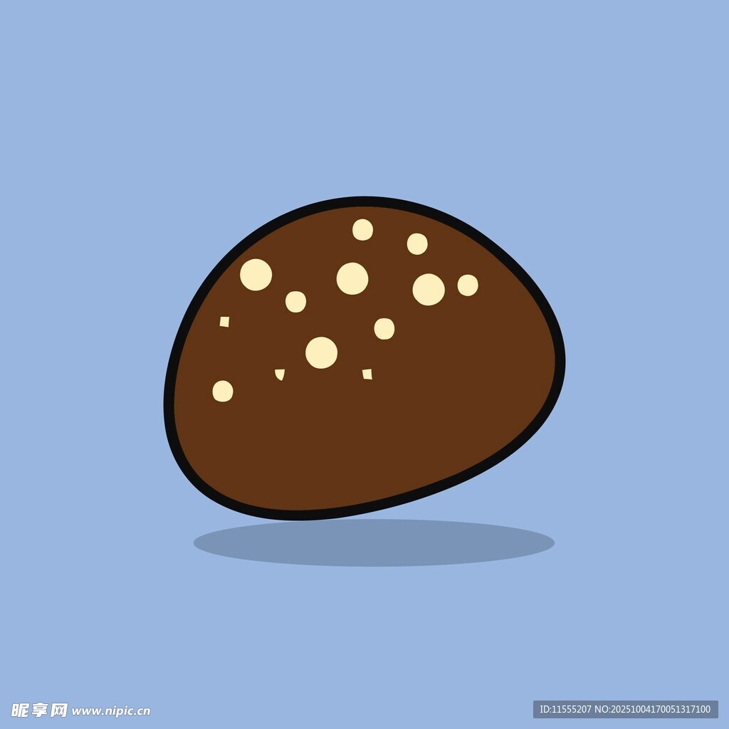 卡通风格棕色带点小点心