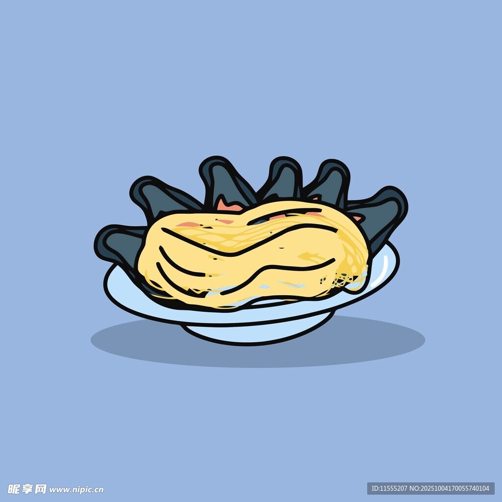 卡通风格的一盘美味面食