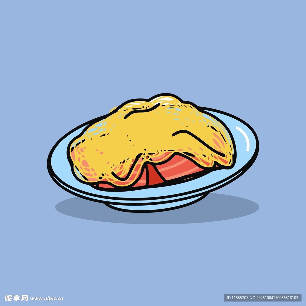 卡通风格的美味馅饼