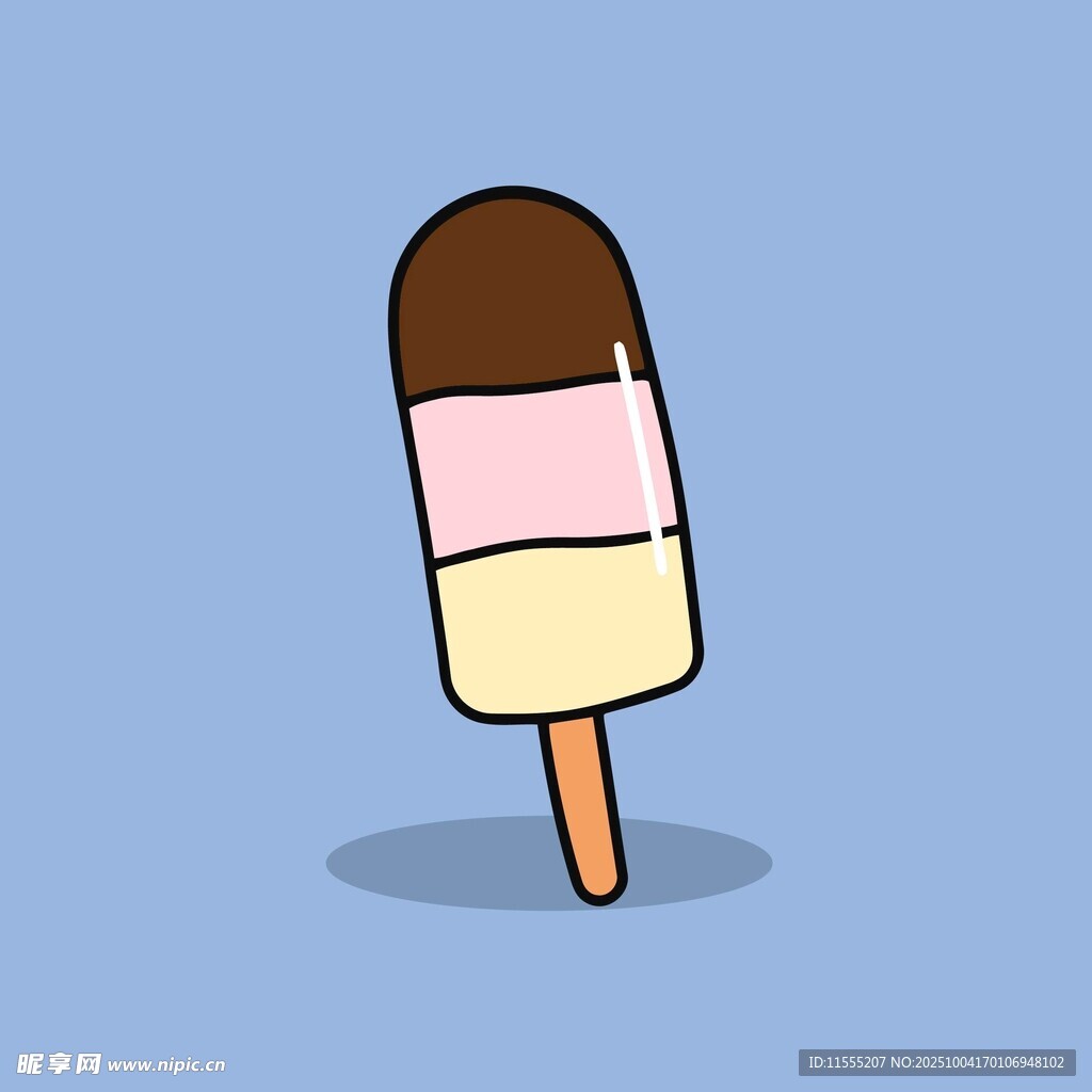 卡通三色冰淇淋