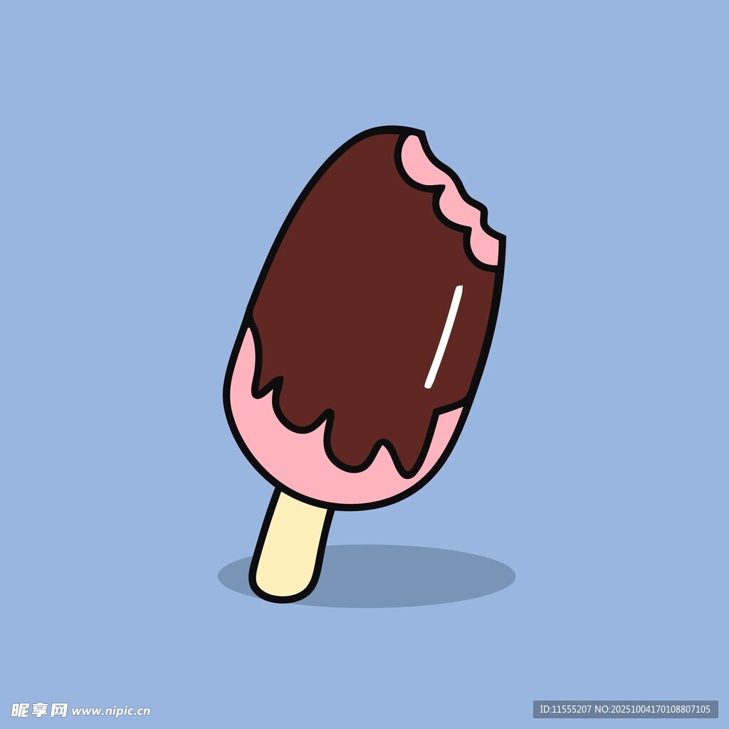 巧克力涂层冰淇淋插画