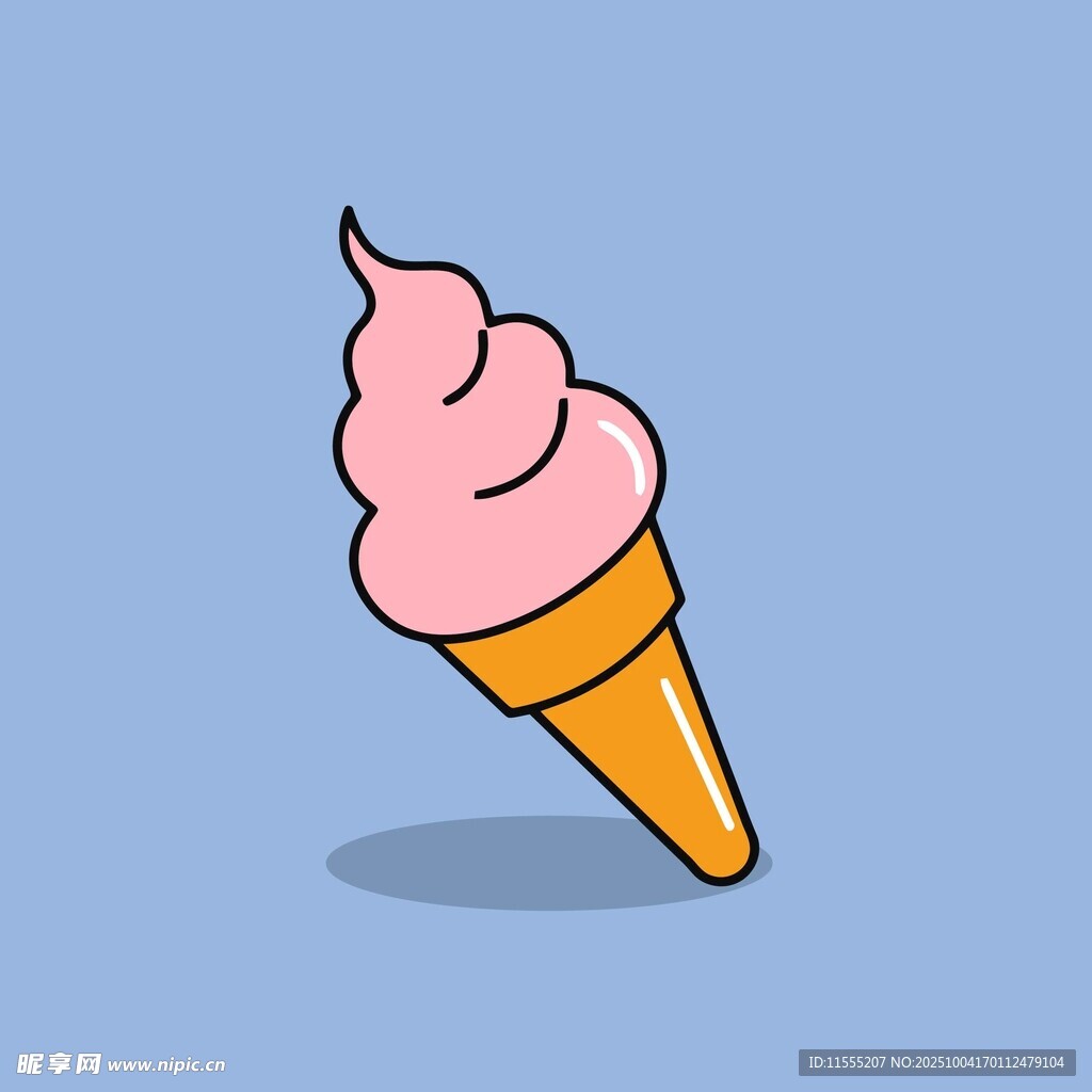 粉色甜筒冰淇淋