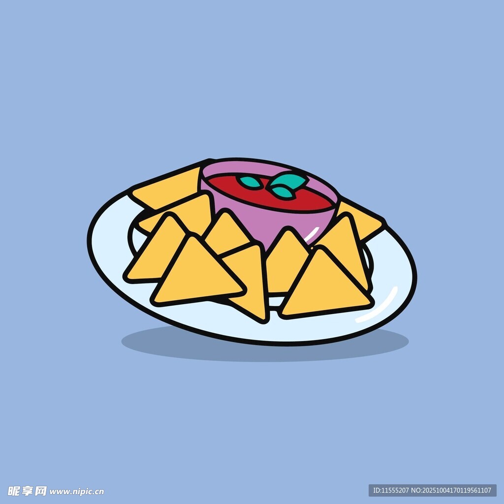 卡通风格的美味玉米片