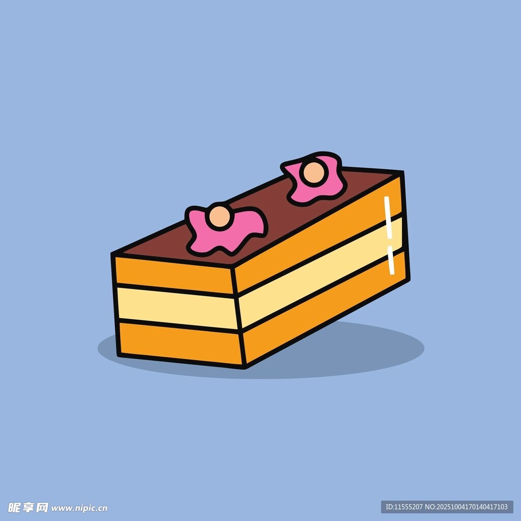 卡通风格多层美味蛋糕