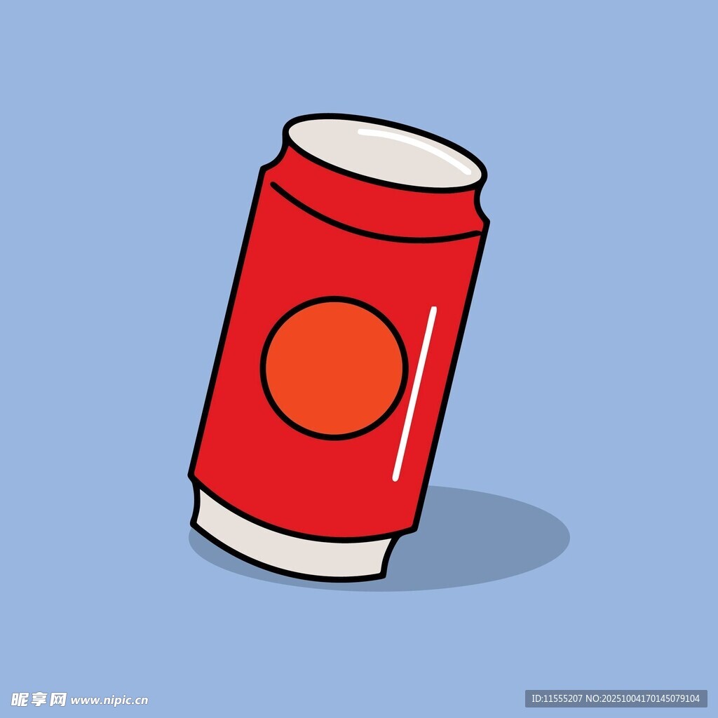 红色易拉罐卡通插画
