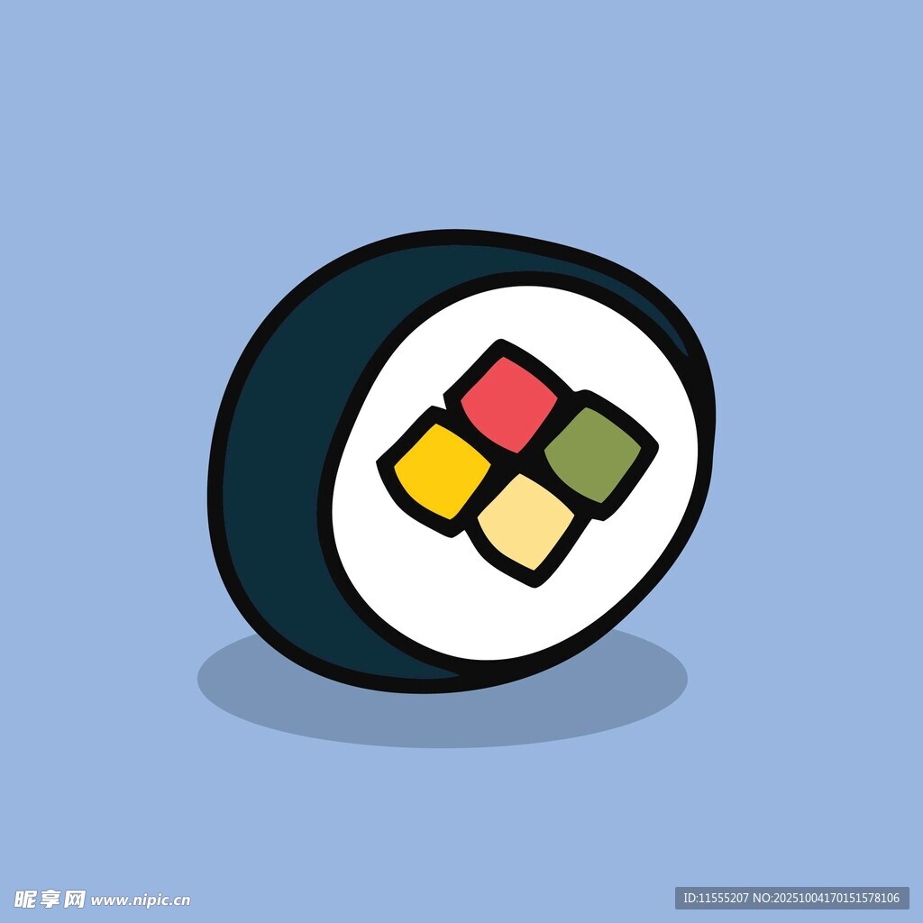 卡通风格寿司插画