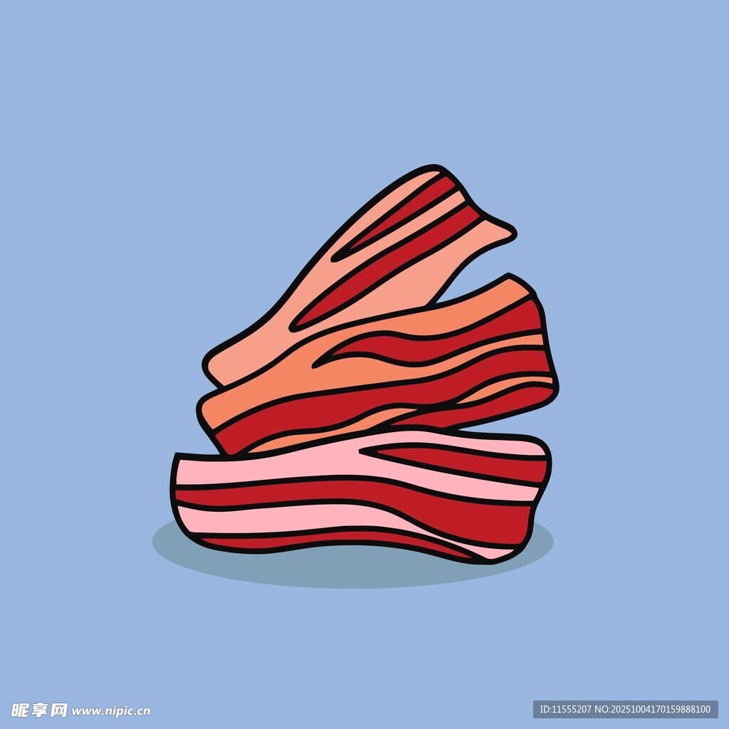 堆叠的美味培根