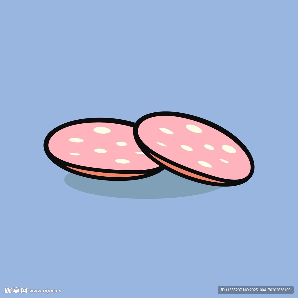 两片美味香肠切片