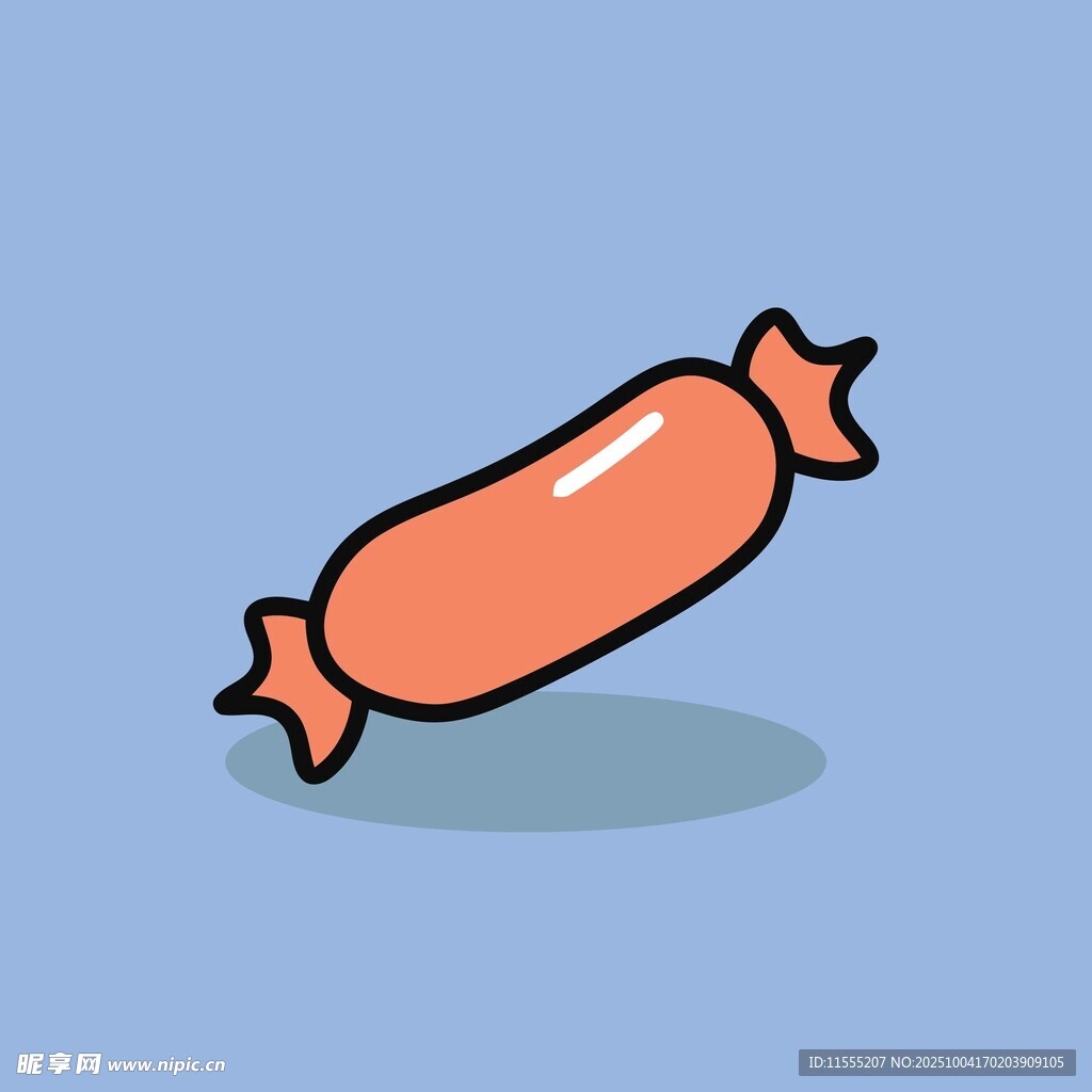 卡通风格的美味小香肠