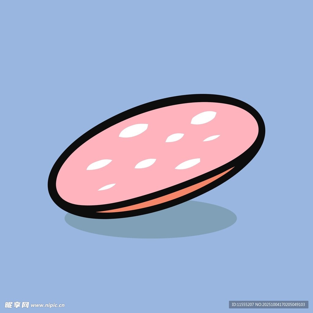 卡通风格的粉色香肠片