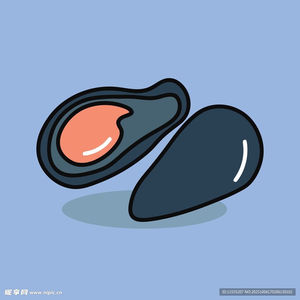 卡通风格的美味生蚝