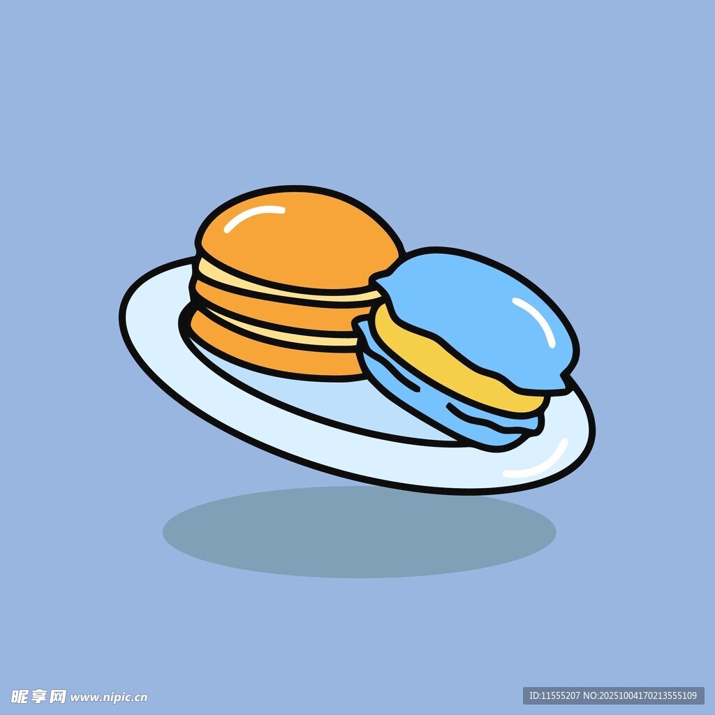 美味马卡龙甜点插画