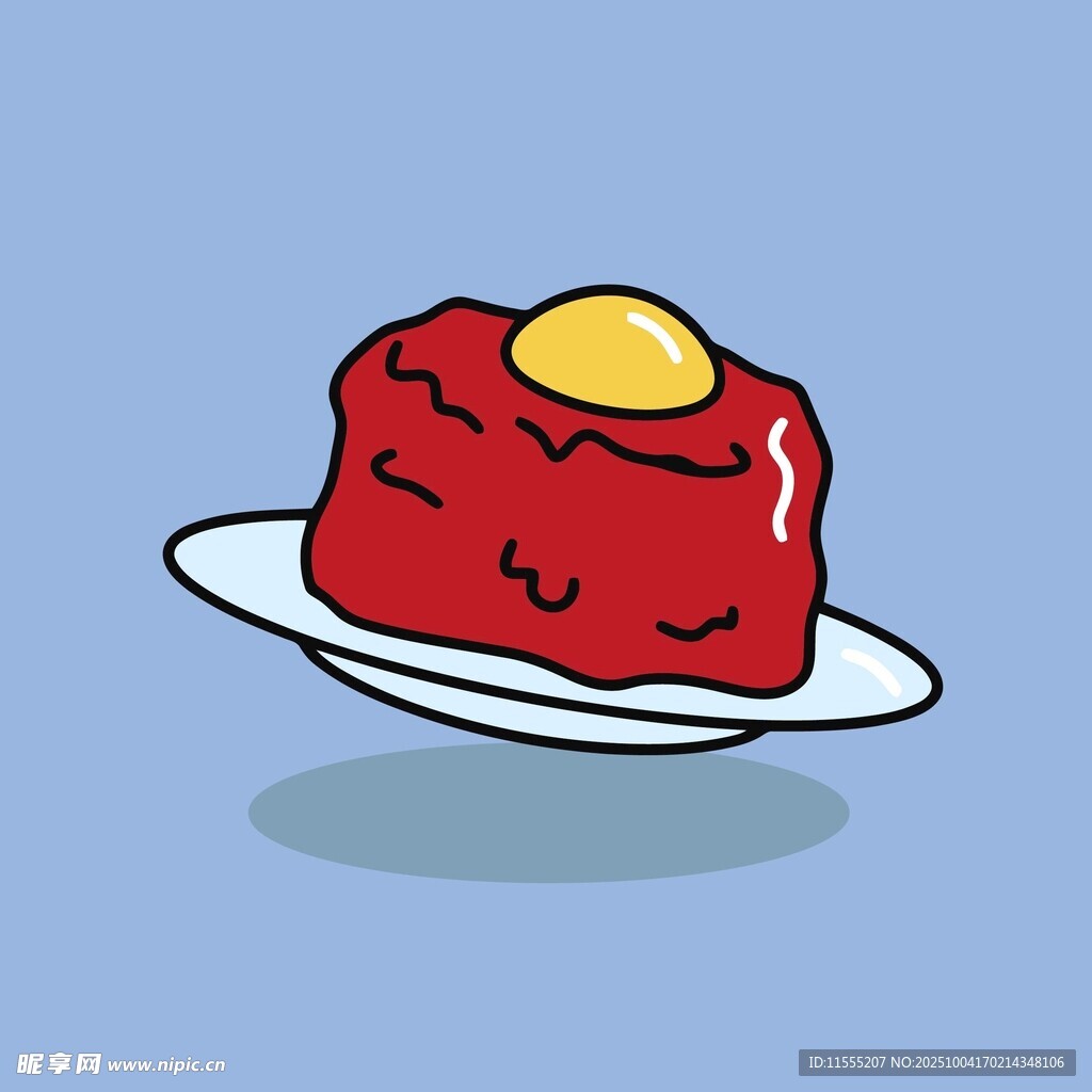 可爱红果冻甜点插画