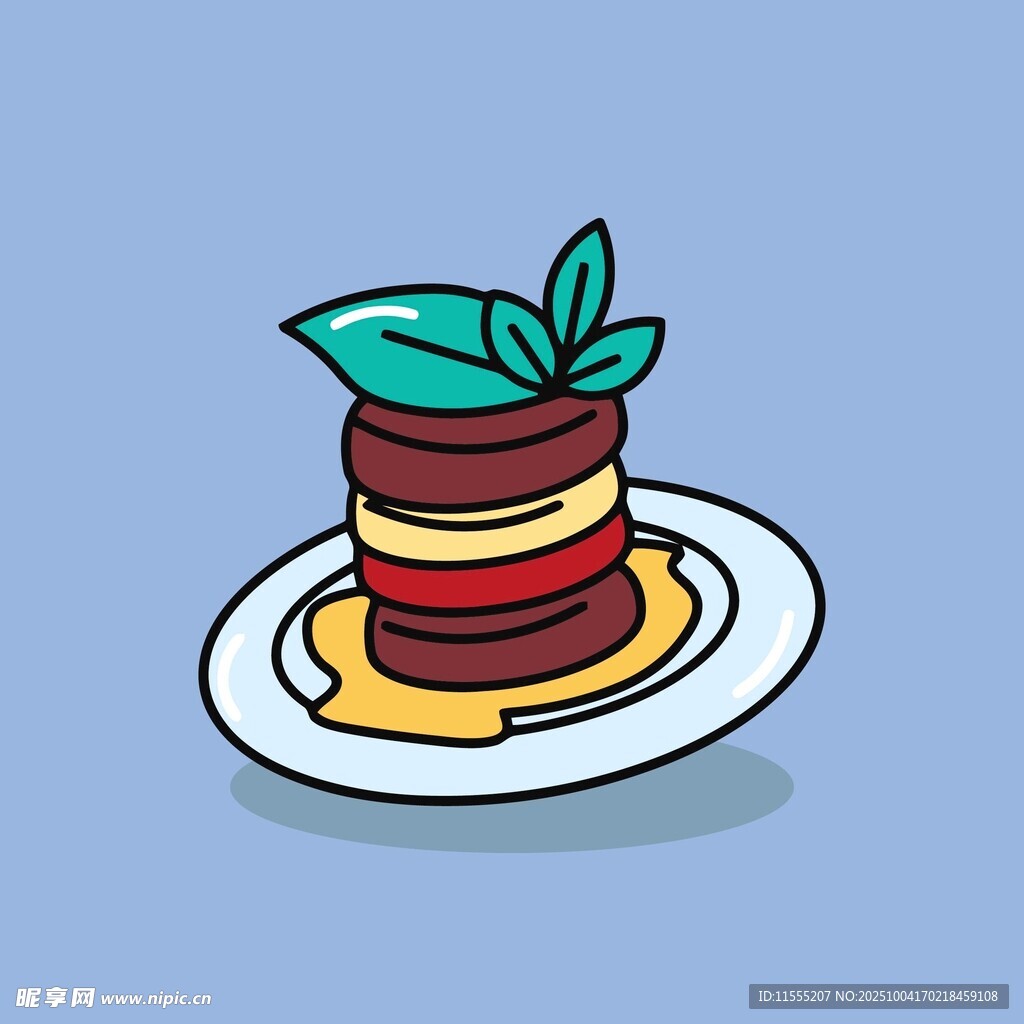 美味多层蛋糕插画