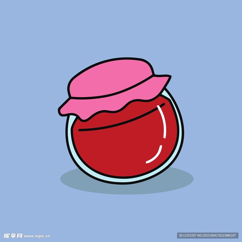 戴粉帽的果酱罐子