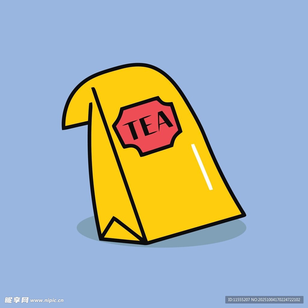 黄色茶包插画