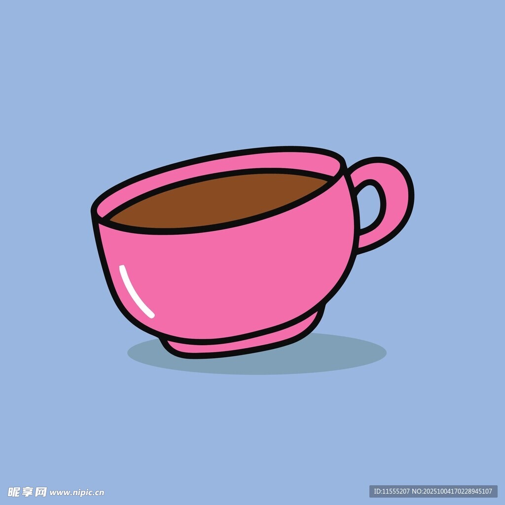 粉色咖啡杯插画