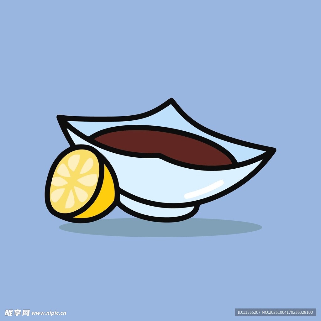 碗中酱料与柠檬片