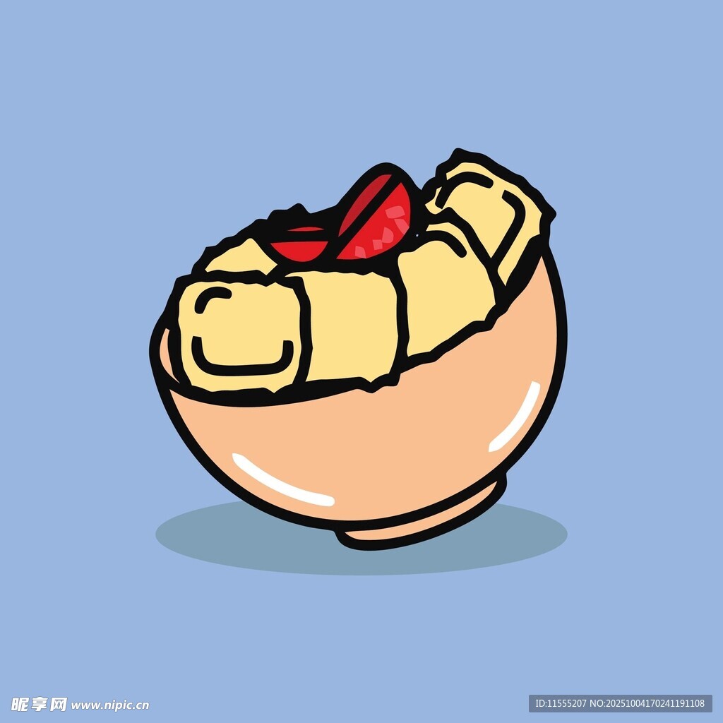 卡通风格的美味豆腐脑