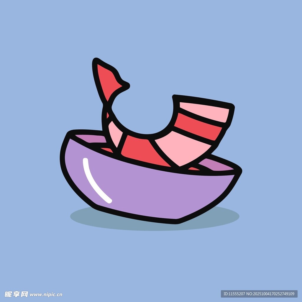 碗中破碎的彩色物体