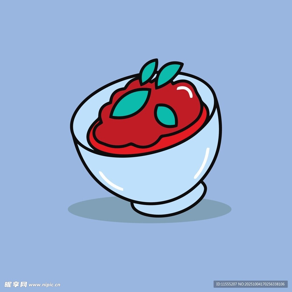 碗中番茄酱插画