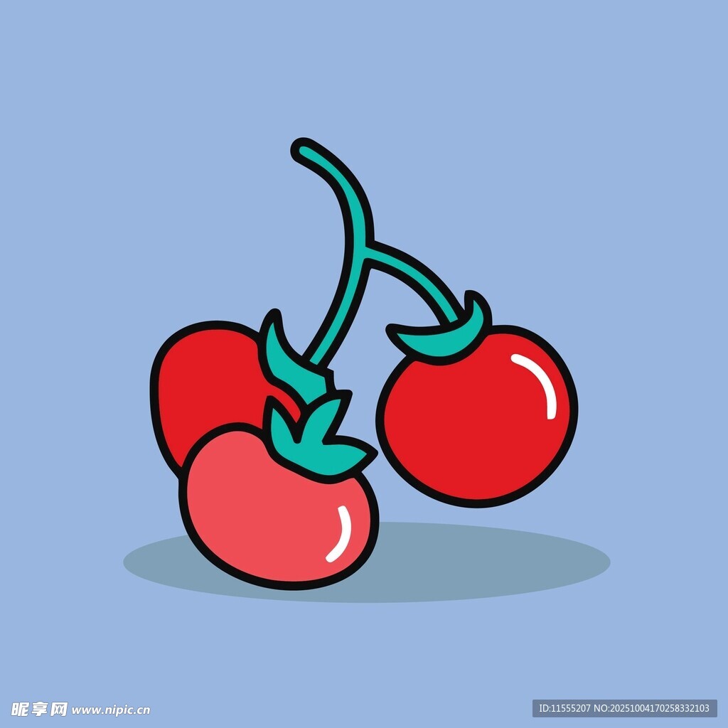 卡通樱桃插画