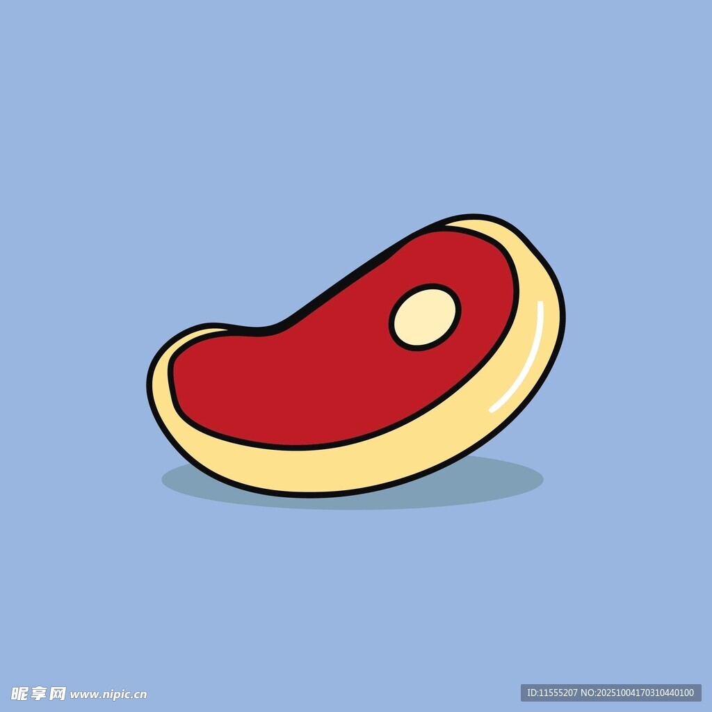 卡通风格美味牛排插画