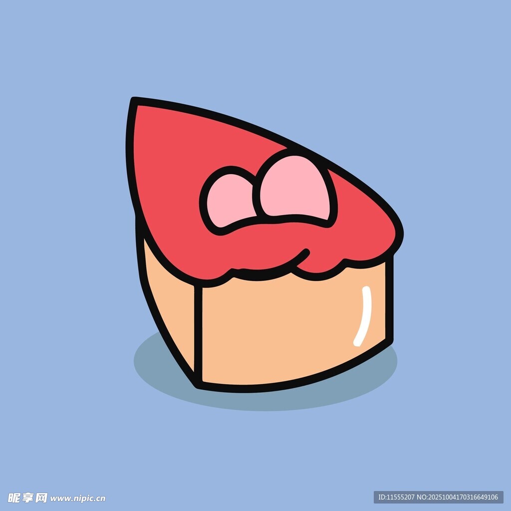 可爱草莓蛋糕插画