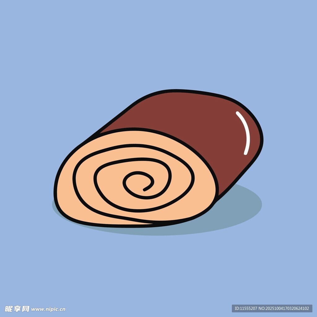 卡通风格巧克力蛋糕卷