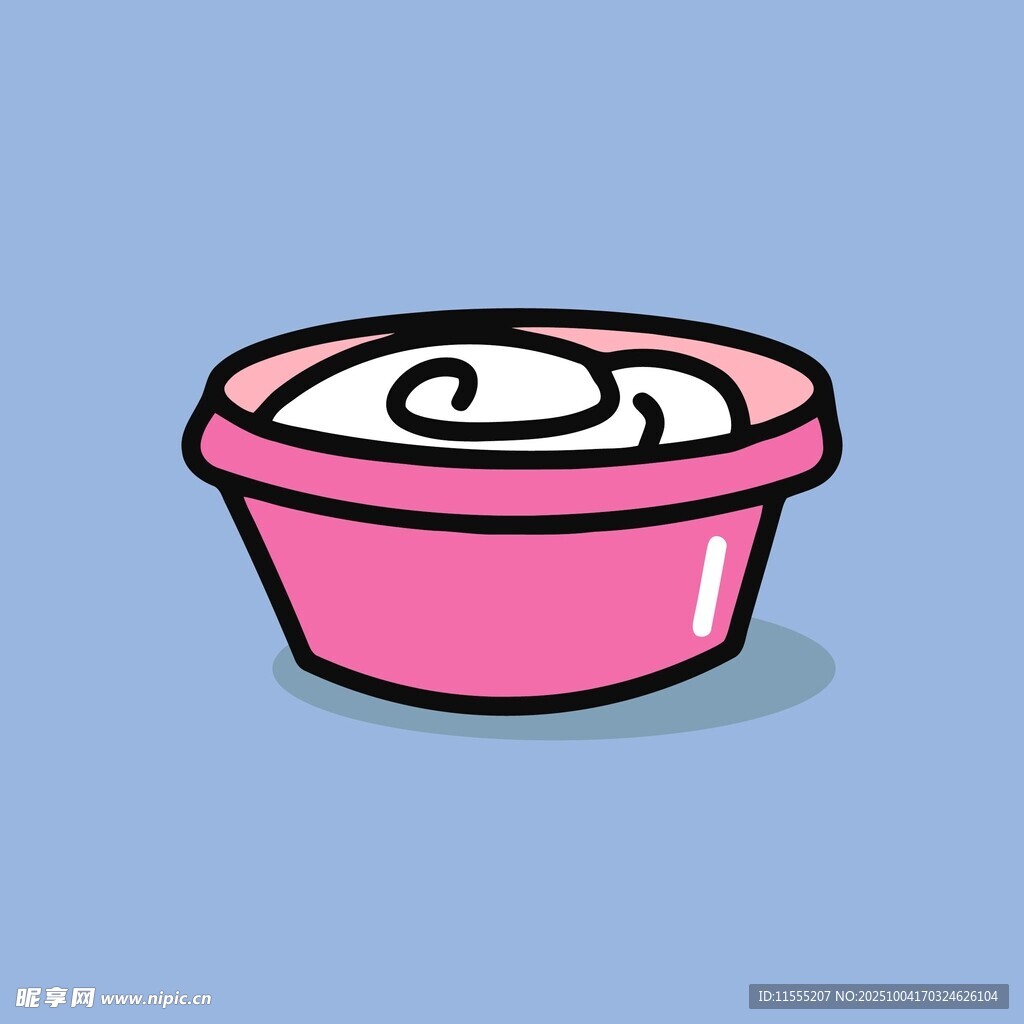 粉色碗装奶油甜点