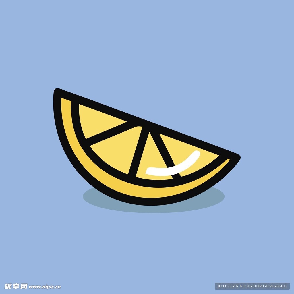 柠檬切片插画