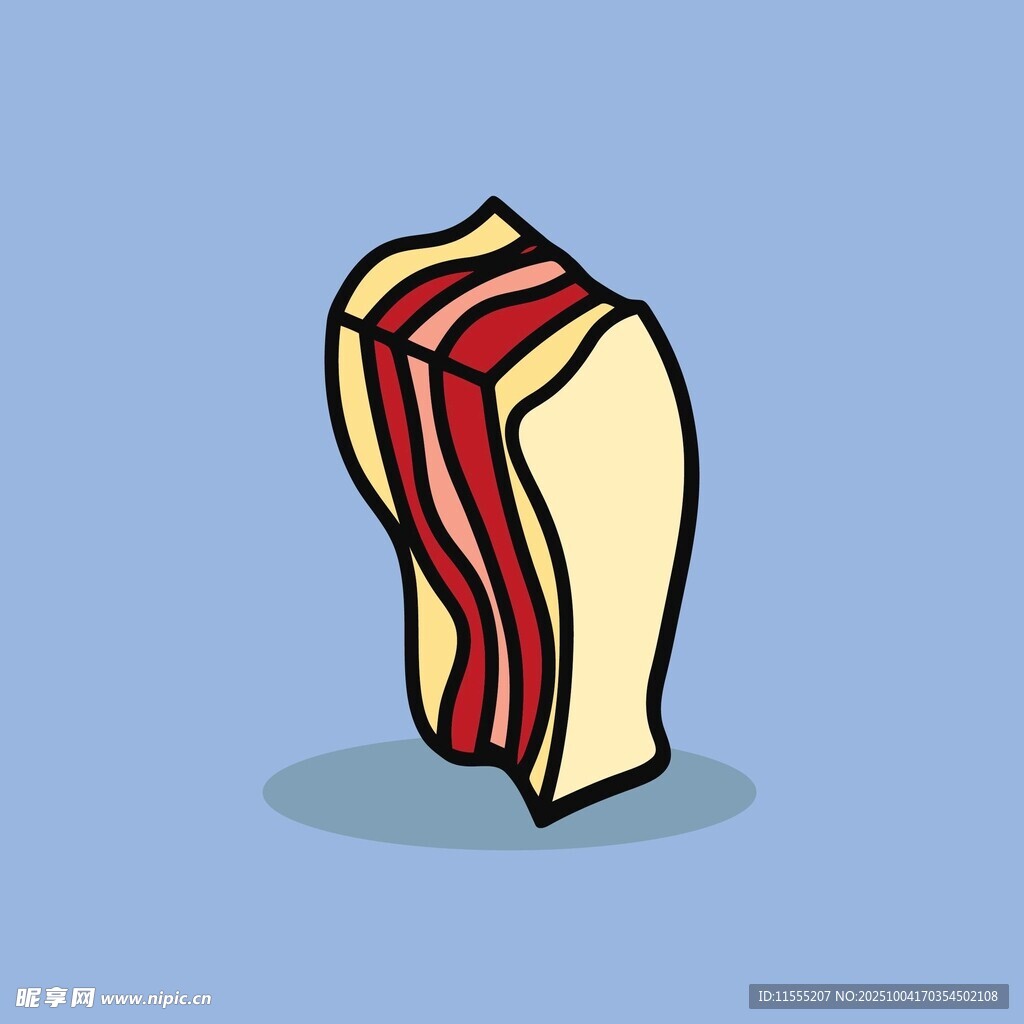 卡通风格的条状培根