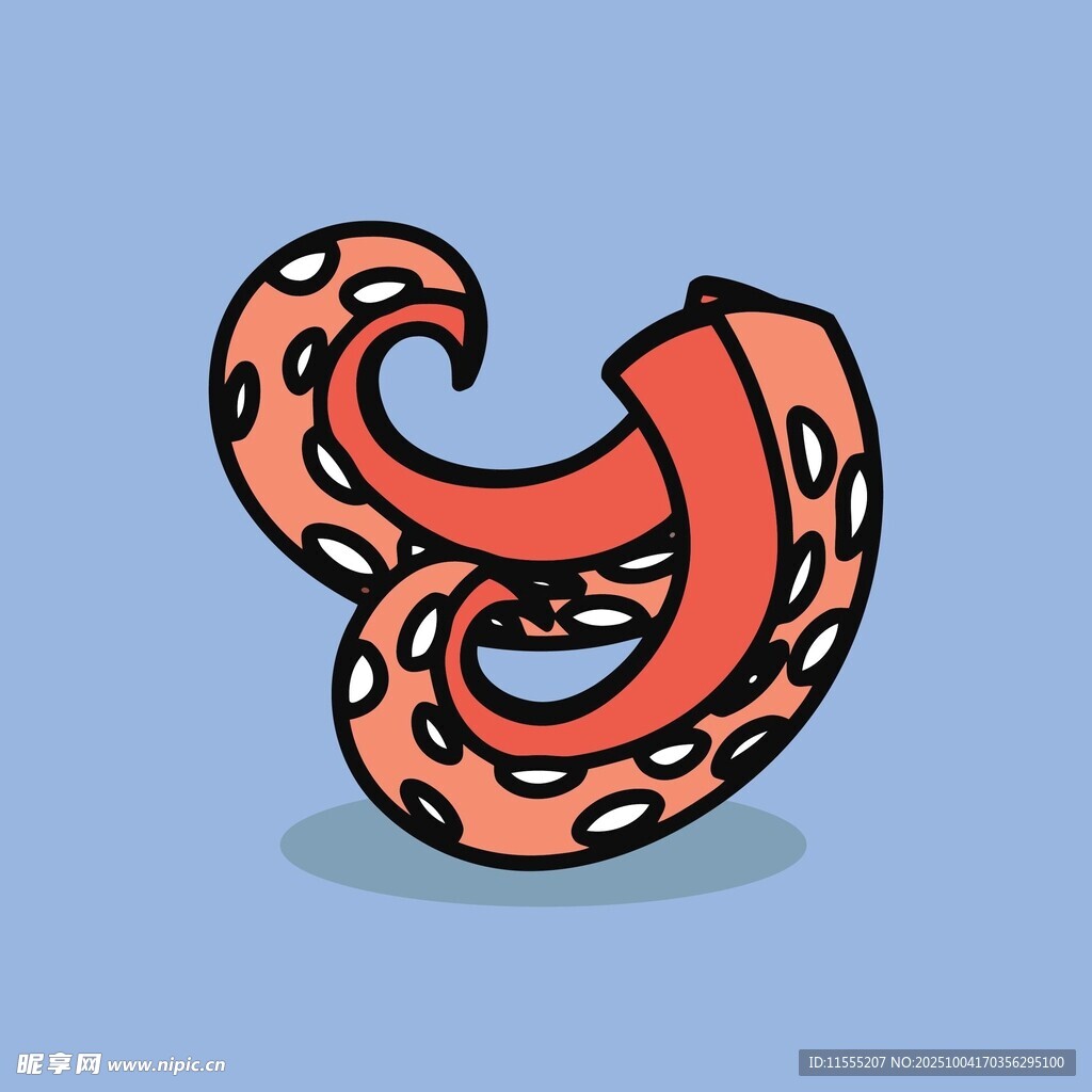 卡通章鱼触手造型图案