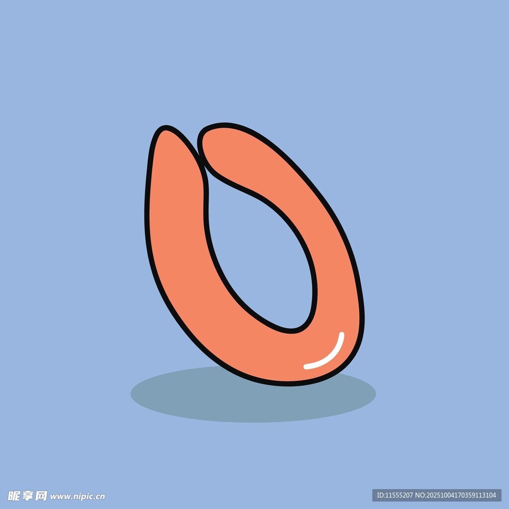 卡通风格橙色环形物体