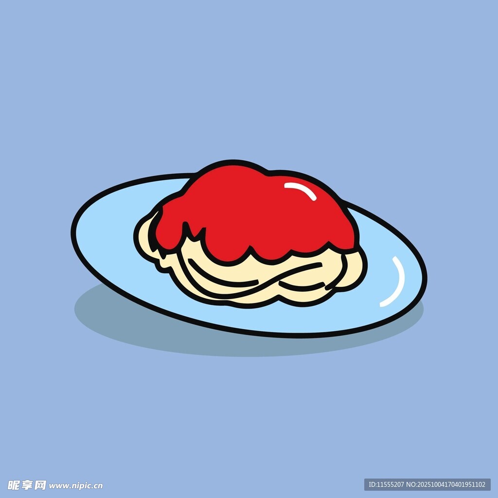 番茄酱意面插画