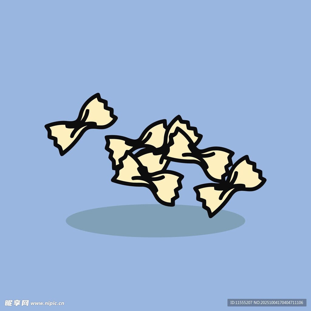 飞舞的蝴蝶形状意大利面