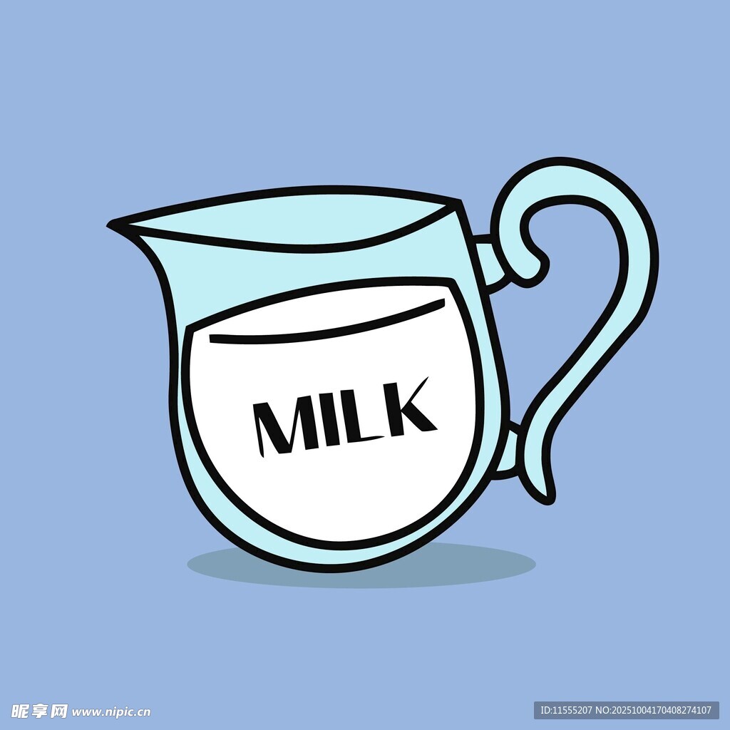 卡通风格的牛奶玻璃壶