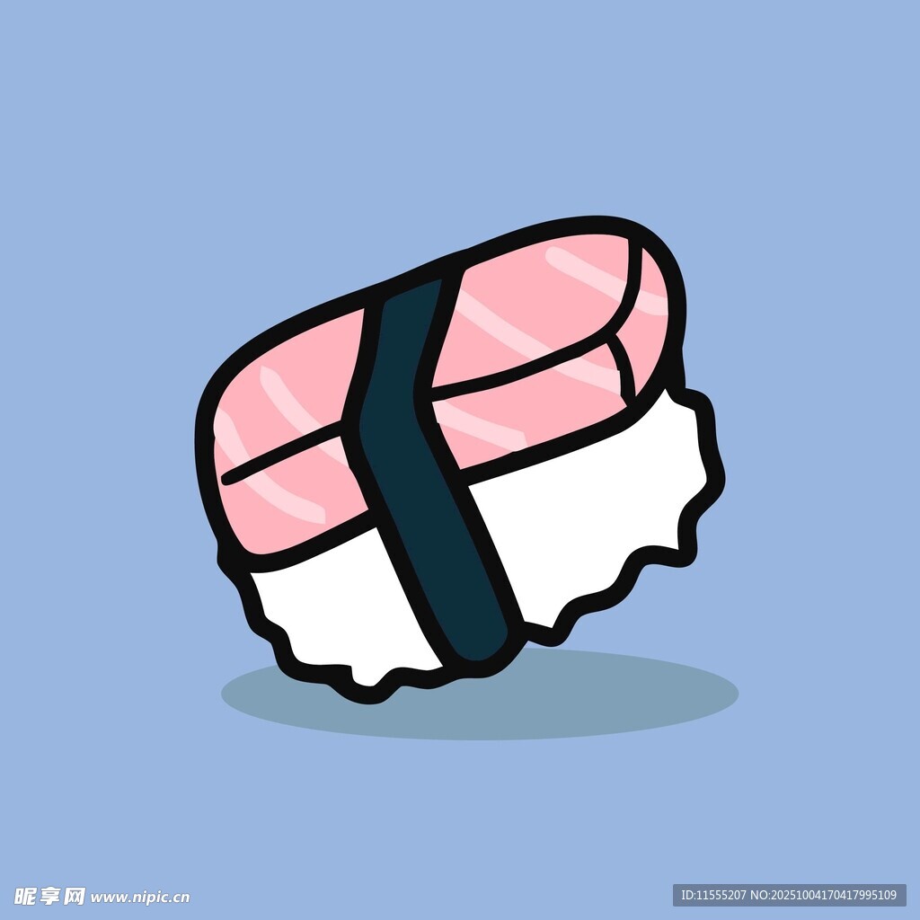 卡通风格美味寿司插画