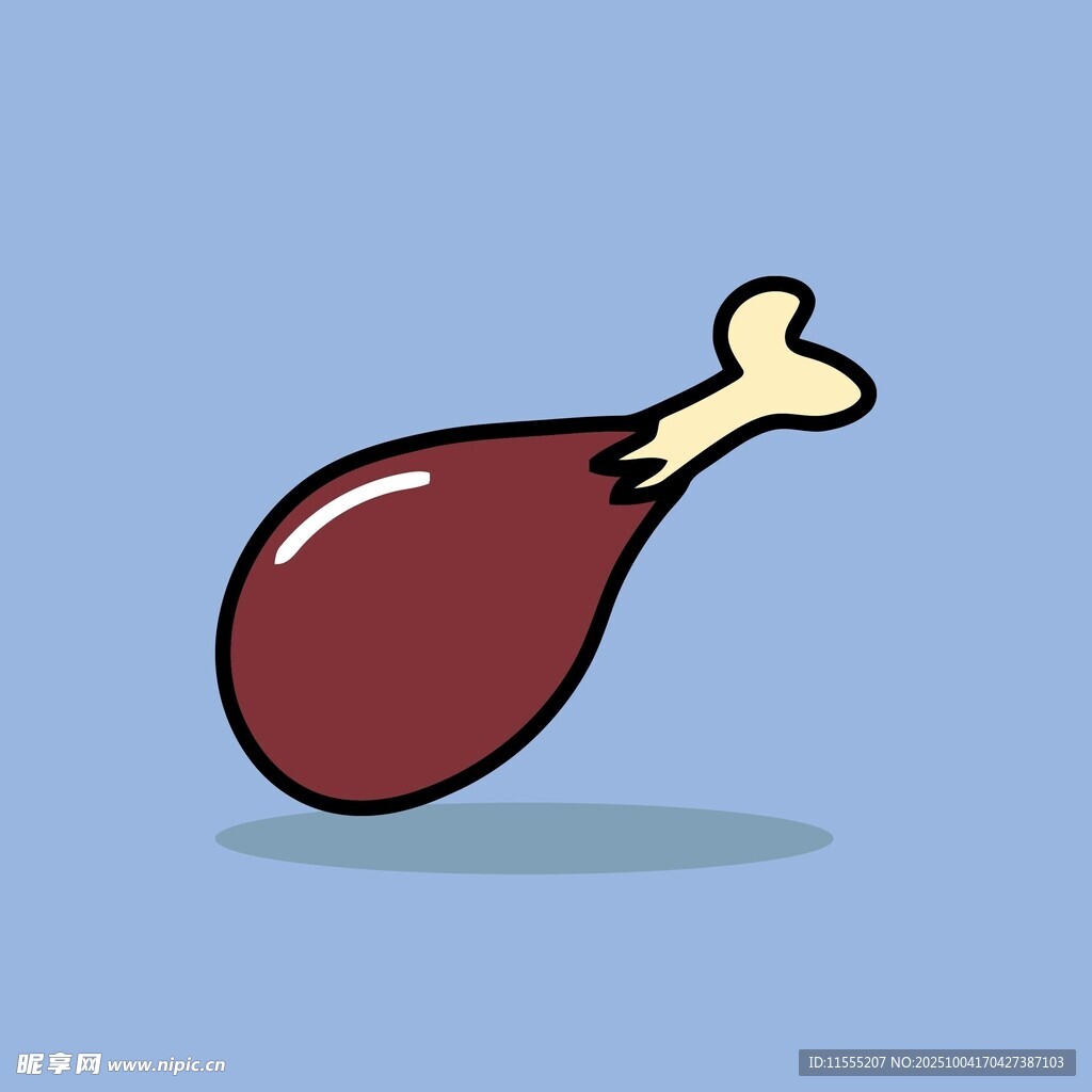 卡通风格的美味大鸡腿