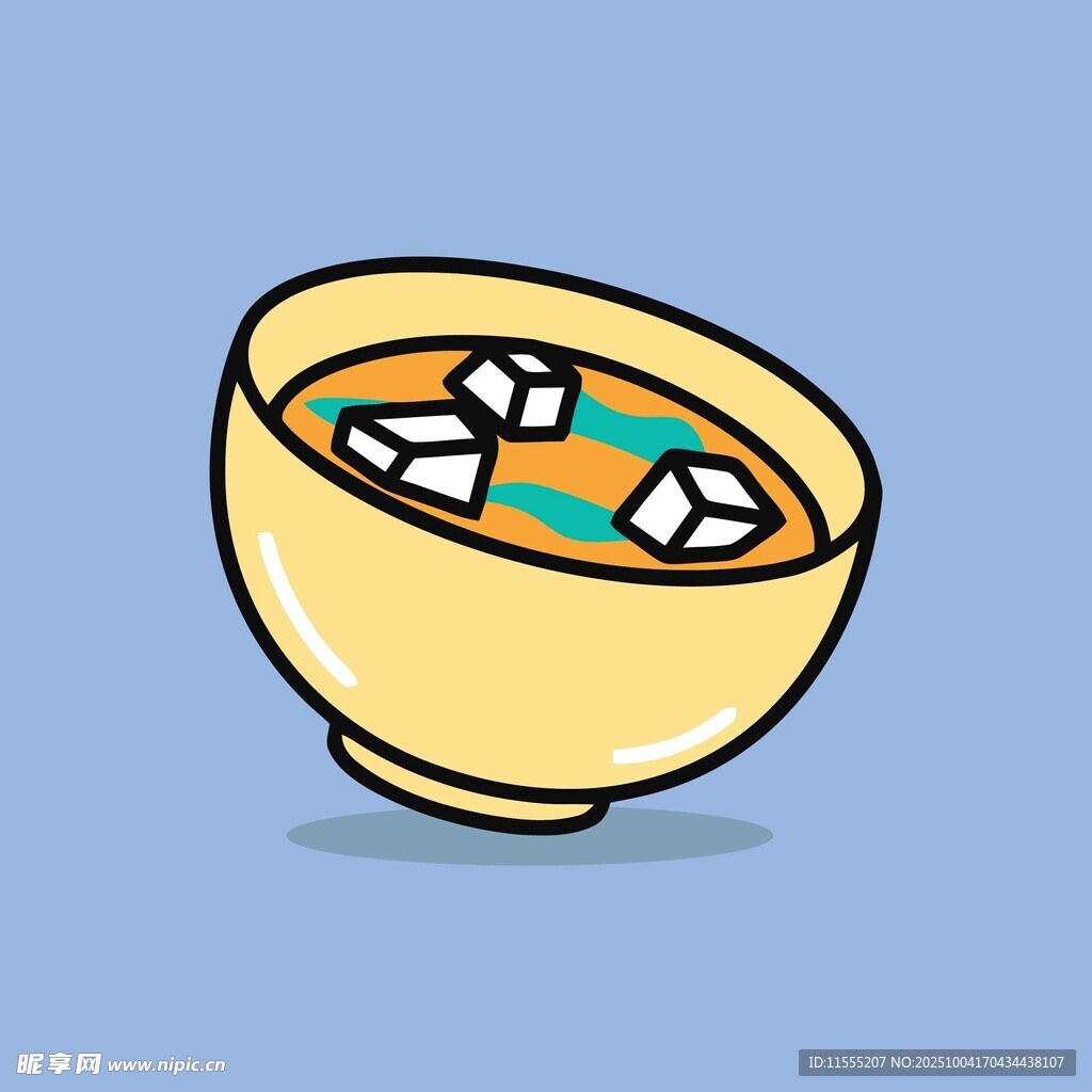 卡通风格的一碗食物